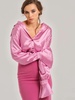 Romantic Glow Oversized Satin Shirt - Pink