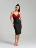 Bold Simplicity Midi Dress, Black & Red