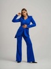 Royal Azure Cross Wrap Statement Blazer