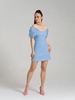 Mirage Crystal Ornament Mini Dress - Light Blue