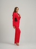 Red Fantasy Straight-Leg Slim Trousers