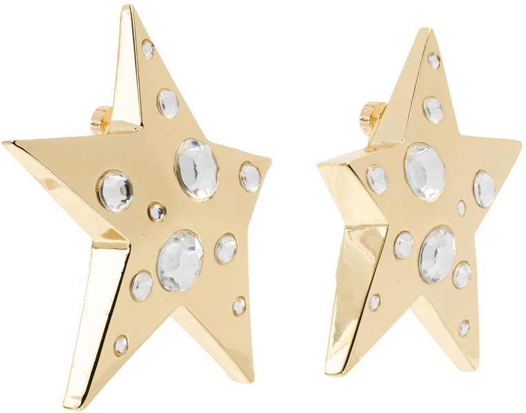 Gold Crystal Star Earrings