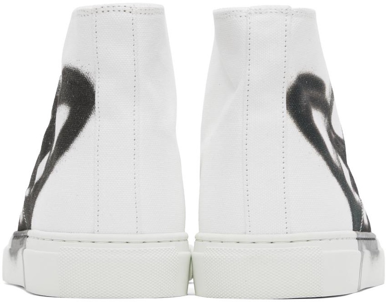 White Plimsoll High Top Canvas Sneakers