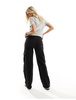 Mamalicious Maternity wide leg cargo jeans in black