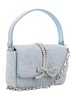 Self-Portrait Embellished Denim Baguette Bag