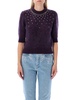 Alessandra Rich Studded Crewneck Knitted Top