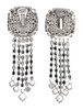 Alessandra Rich Square Embellished Fringe Detailed Earrings