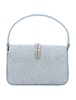 Self-Portrait Embellished Denim Baguette Bag