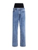 Alaia Women Snow Denim Jeans With Knit Band