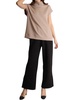 butter modal mock neck capped sleeve top in taupe