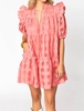 ensley short dress in coral