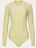 cyndie knit bodysuit in pale yellow