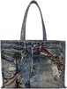 Blue Printed Tote