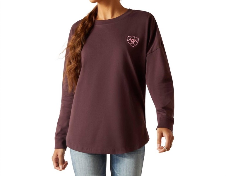 long sleeve tee in clove brown