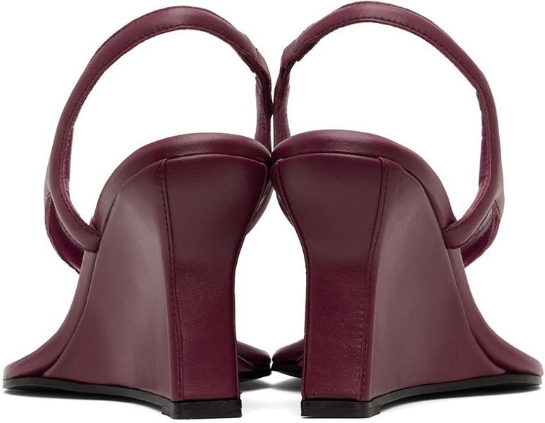 Burgundy Valentina Wedge Heeled Sandals