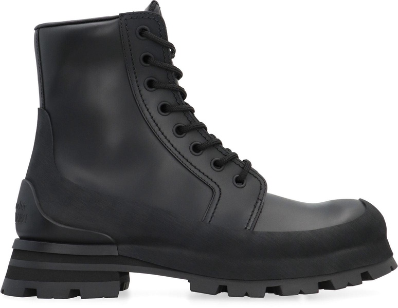 Alexander Mcqueen Wander Leather Lace-Up Boots