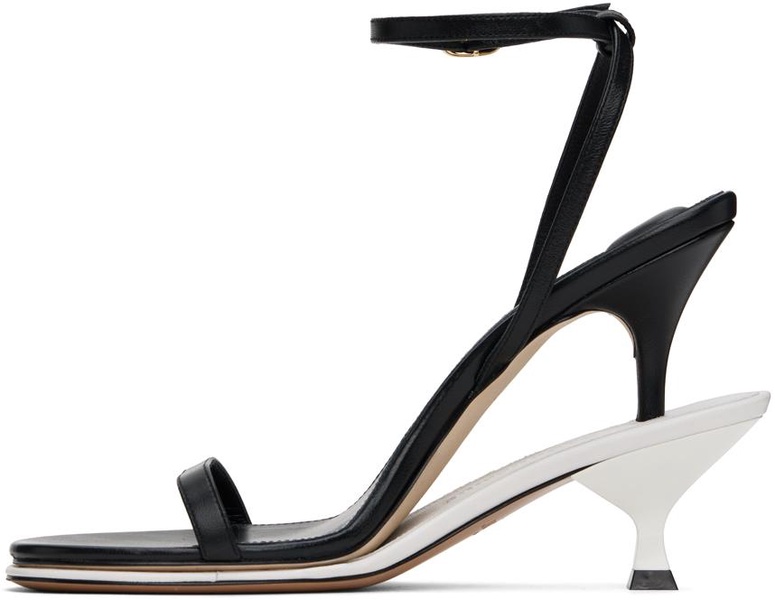 Black & White Les Sculptures 'Les doubles sandales' Heeled Sandals