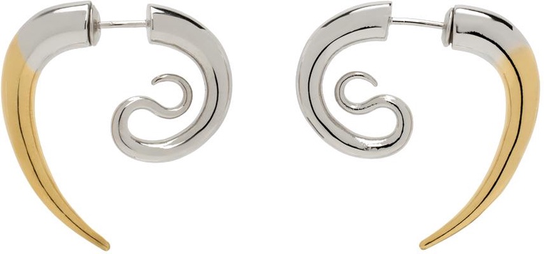 Silver & Gold Spina Serpent Earrings