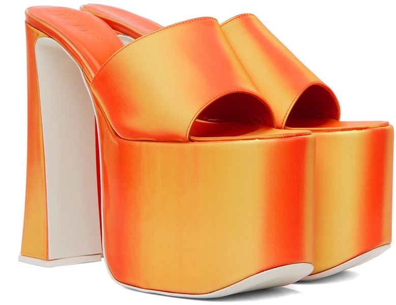 Orange Holographics Heeled Sandals