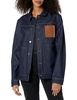 KARL LAGERFELD Women's Logo Patch Raw Denim Jacket