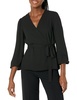 Anne Klein Women's Long Sleeve Faux Wrap Blouse