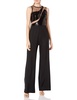 Tadashi Shoji womens Slvless Sequin/Crepe Jumpsuit