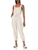 DKNY womens Drawstring Jumpsuit Cropped Wide Leg Jumpsuit