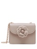 Anne Klein Boxed Flap Crossbody with Floral Applique and Card case, Stone