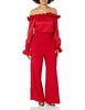 Adrianna Papell Womens Blouson Satin Crepe Jumpsuit