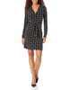 Calvin Klein Women's Short Sleeve Collared Print Dress with Button Down Front