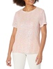 Anne Klein Women's Sequin W/Triple Mesh Ss Banded Tee