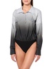 Norma Kamali womens Super Oversized Boyfriend Nk Shirt Bodysuit