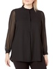 Anne Klein Women's Size Plus Long Sleeve Tunic Blouse