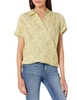 Lucky Brand Women's Short Sleeve Surplice Button Down Blouse