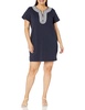 Tommy Hilfiger Women's Embroidered Soft Short Sleeve Dress