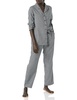 Amazon Essentials Women's Flannel Long-Sleeve Button Front Shirt and Pant Pajama Set