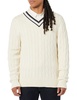 Amazon Essentials Men's Cable Knit V-Neck Sweater