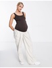 Mamalicious Maternity longline tank top in chocolate brown - part of a set