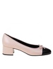 Pump Cap-toe In Leather With Bow