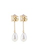 Dolce & Gabbana Drop Earrings With Pearls And Dg Logo