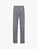 Straight-leg high-rise wool-flannel trousers