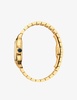 CRWGSA0043 Santos Cartier medium 18ct yellow-gold, sapphire and leather watch