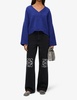 V-neck cropped wool-blend jumper