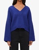 V-neck cropped wool-blend jumper