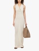 Cowl-neck backless cotton-blend maxi dress