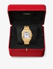 CRWGSA0043 Santos Cartier medium 18ct yellow-gold, sapphire and leather watch