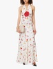 Floral-print halterneck silk-satin midi dress