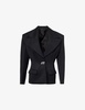 Peak-lapel single-breasted wool blazer