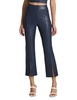 faux leather 7/8 split front pant in navy