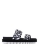 roaming two strap sandal in black/white